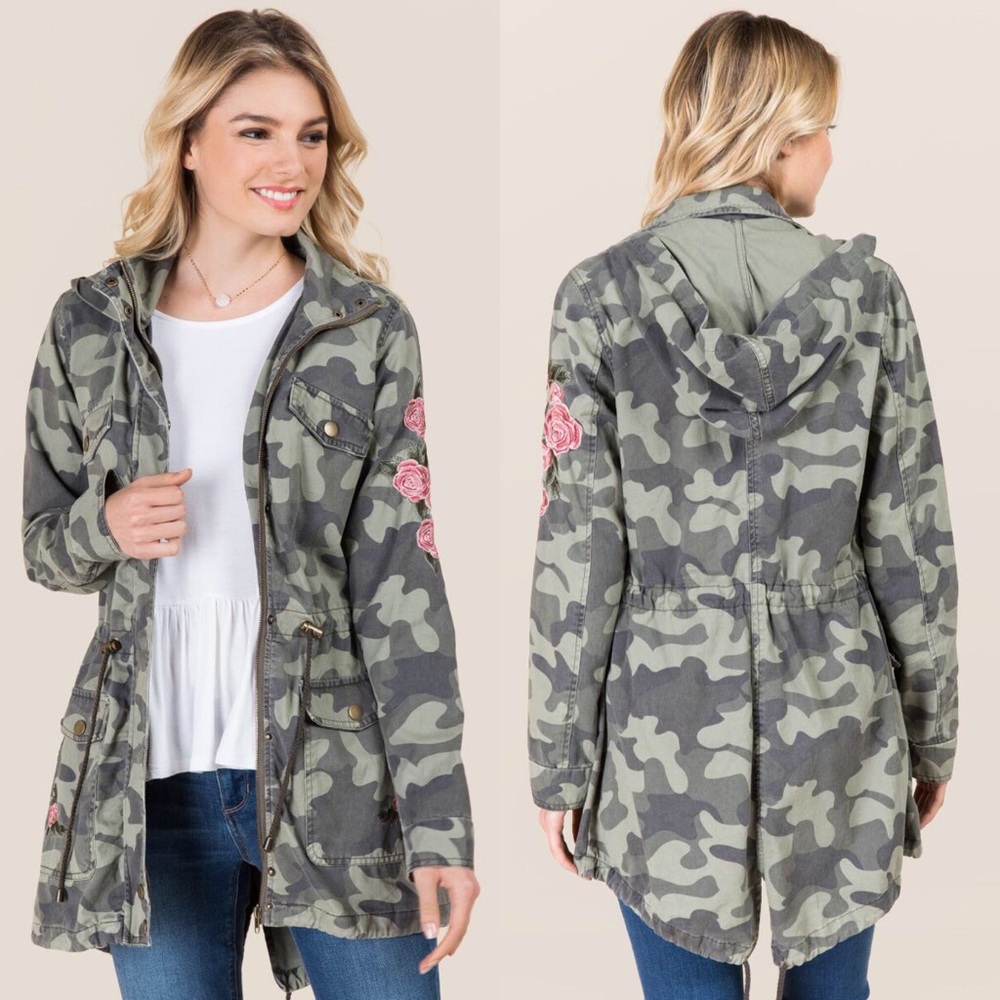 Embroidered Camo Jacket